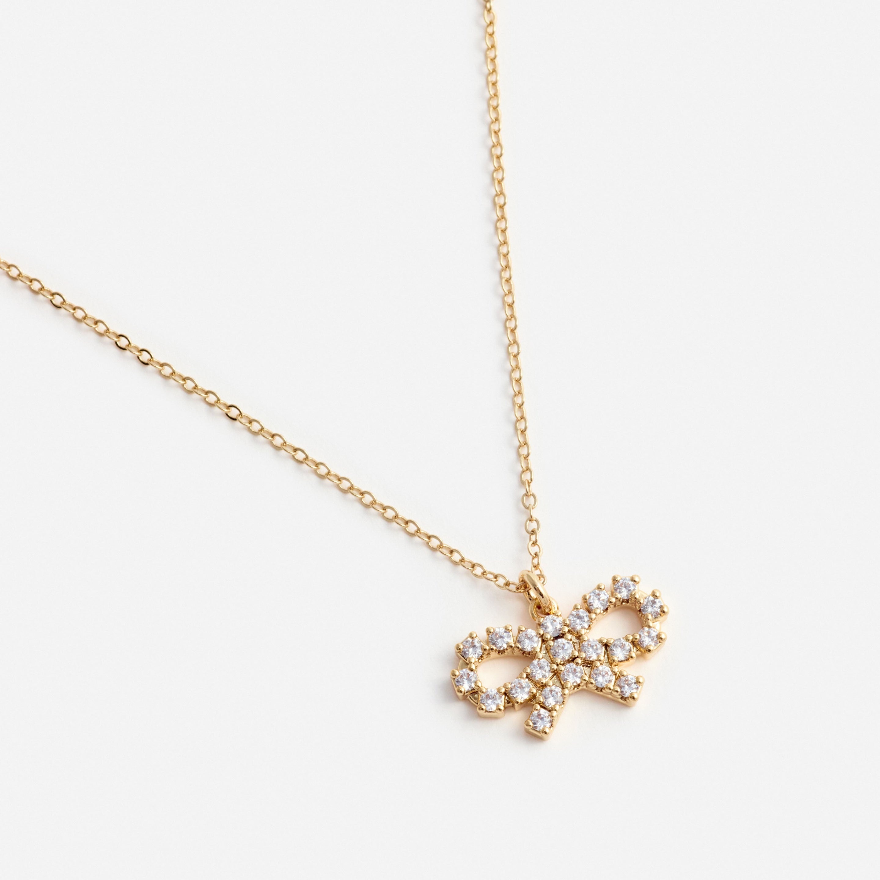 Micro Gold Bow Necklace - 2