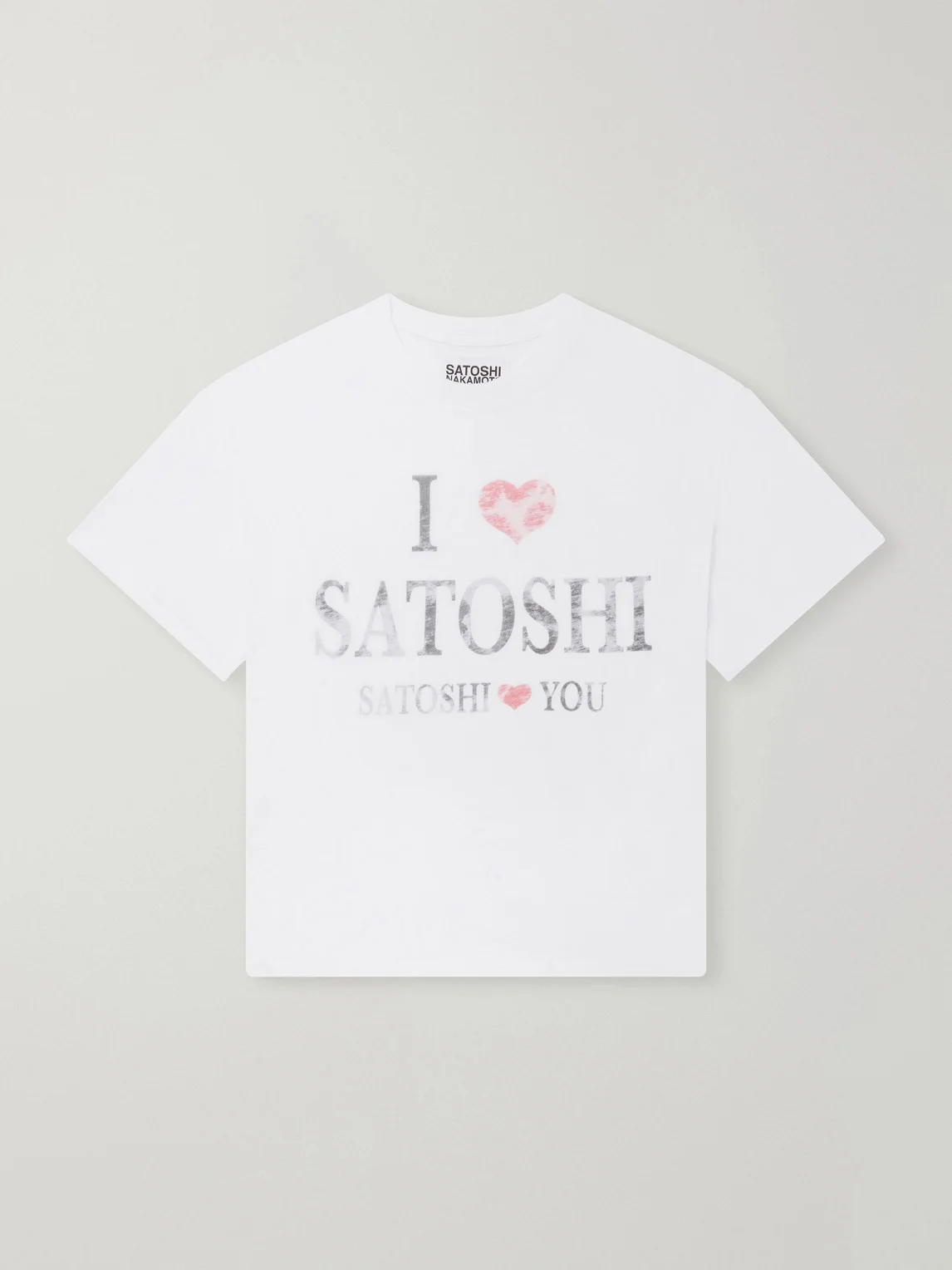I Love Satoshi Printed Distressed T-Shirt - 1