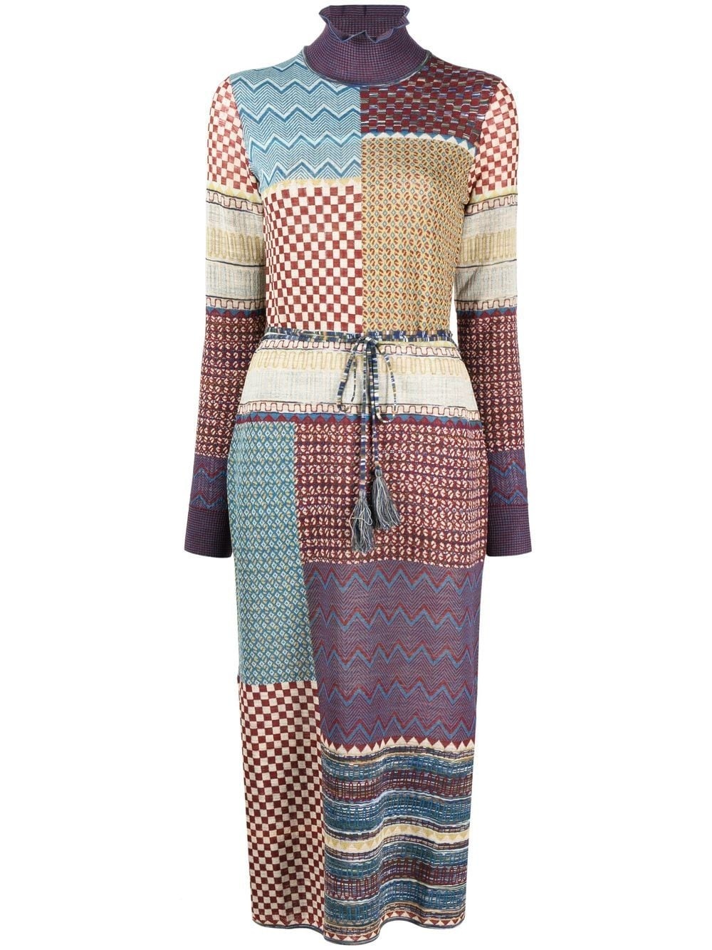 Almira patchwork-print knitted dress - 1