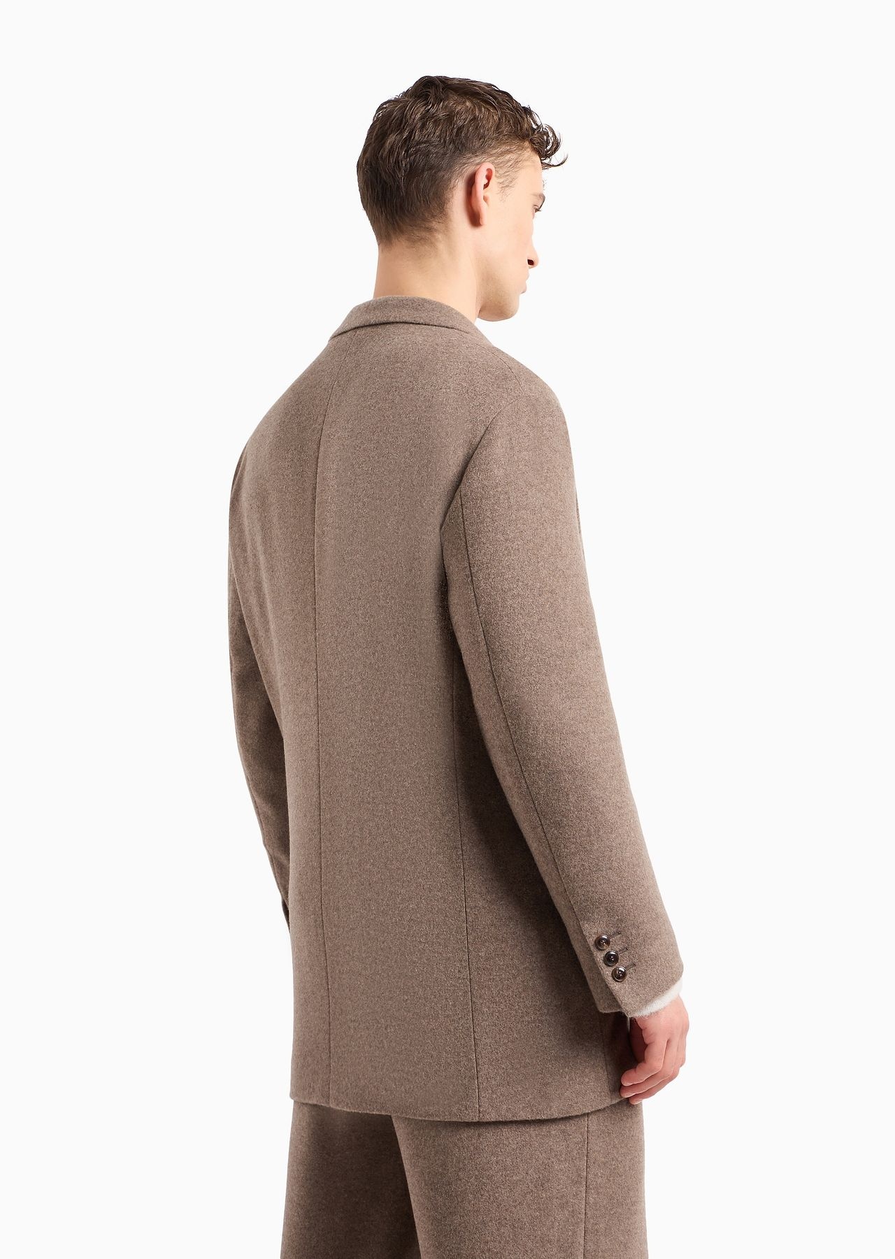 Heritage Line double-breasted jacket in a mélange cashmere fleece - 3