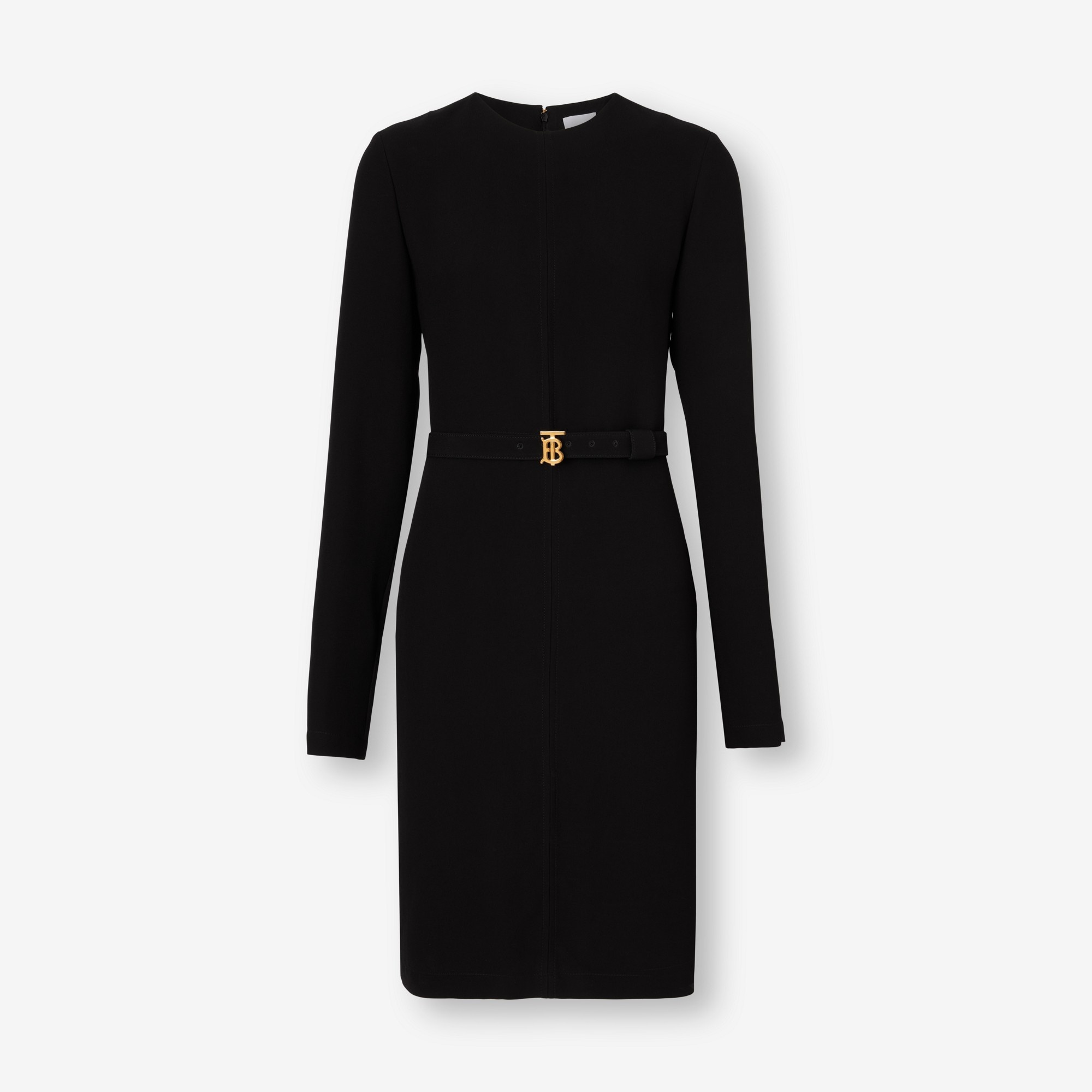 Long-sleeve Monogram Motif Belted Dress - 1