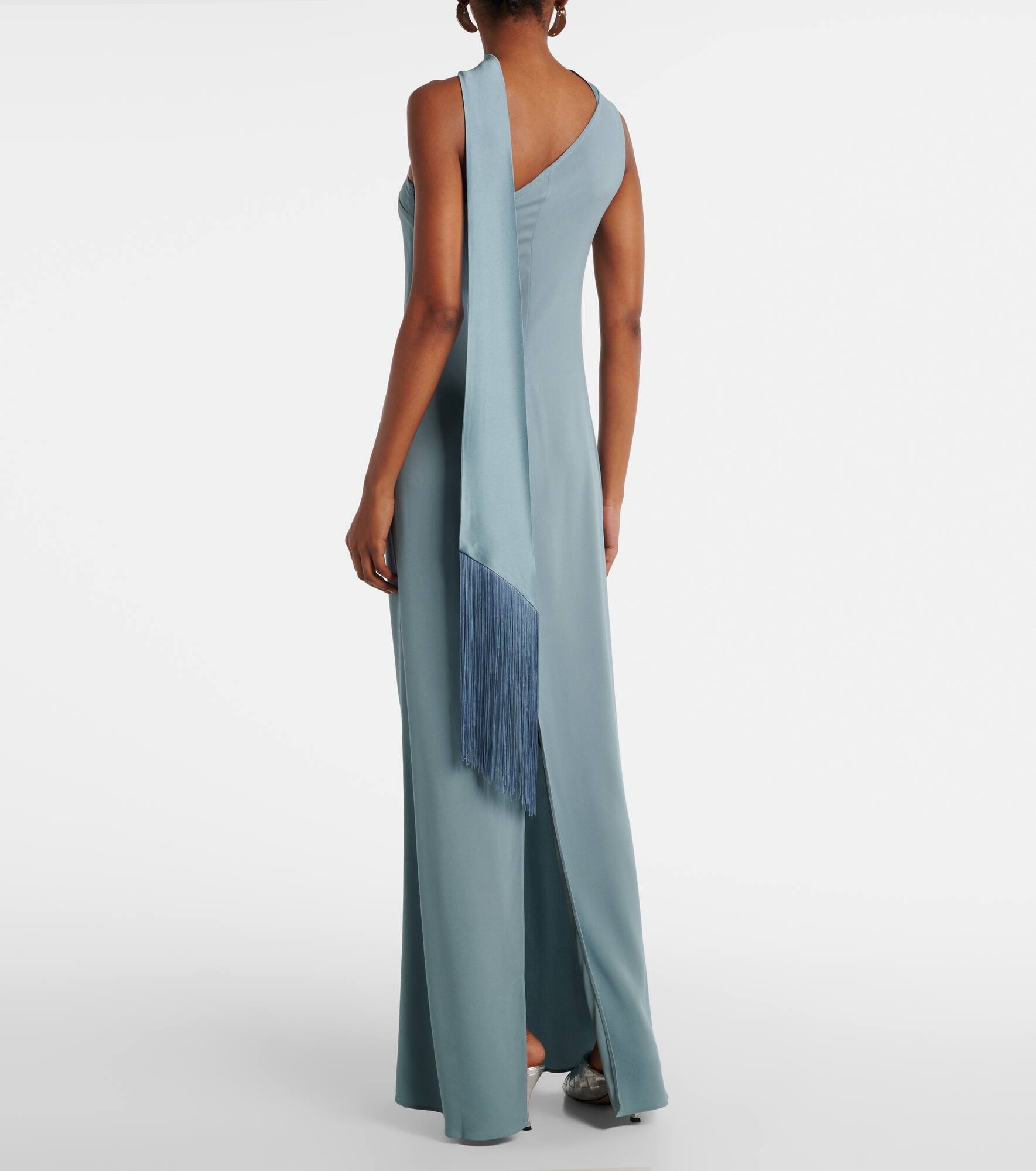 Caroline one-shoulder crêpe cady gown - 3