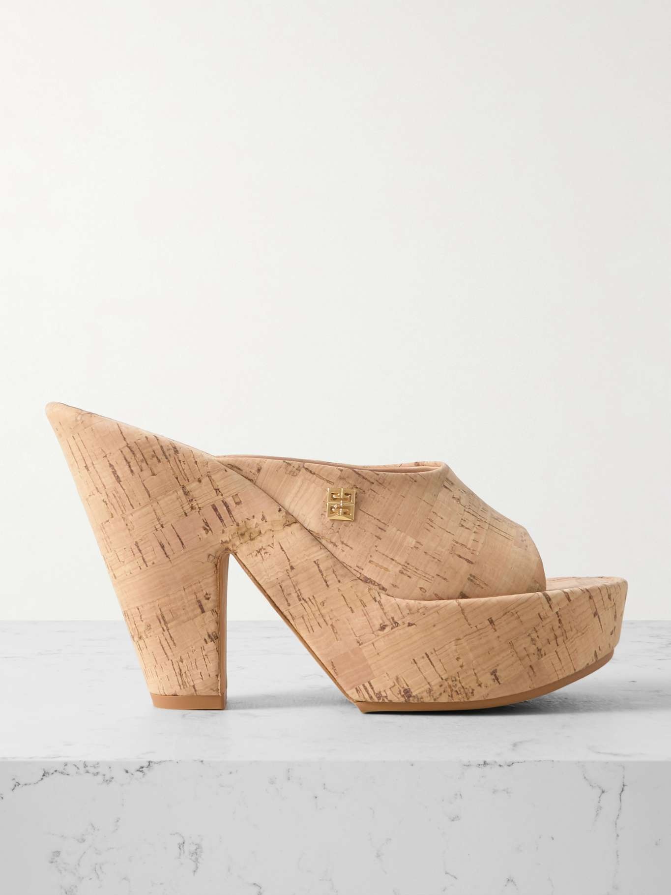 Givenchy Doll embellished faux cork platform mules netaporter