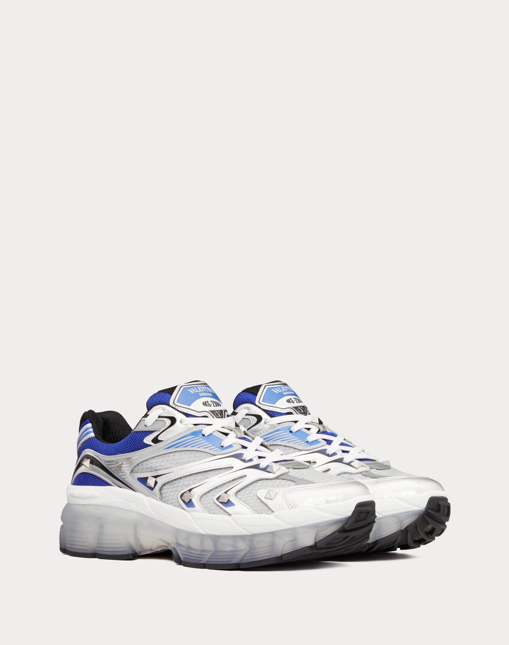 Valentino MS-2960 LOW-TOP SNEAKER IN FABRIC AND CALFSKIN