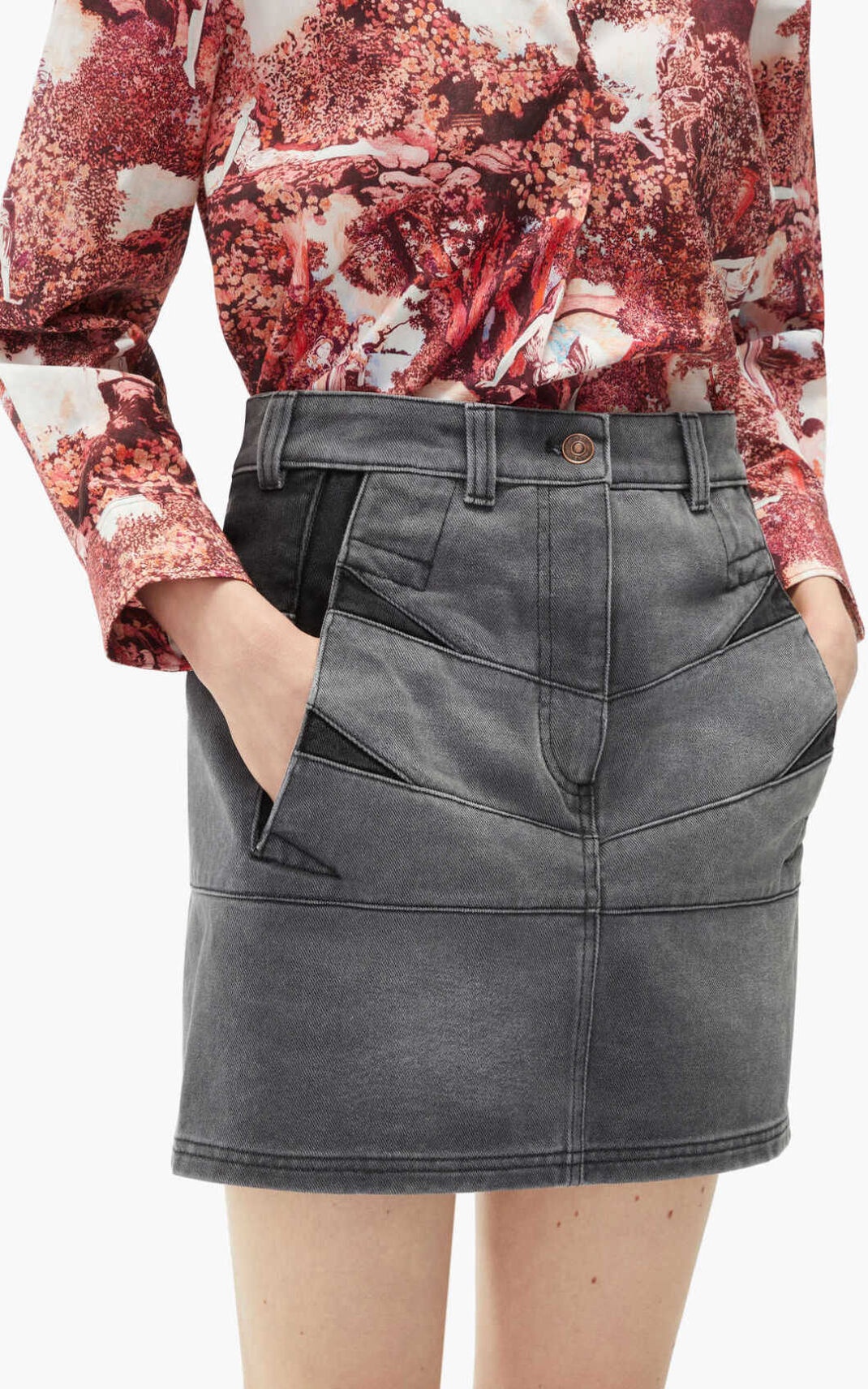 Denim mini skirt - 4
