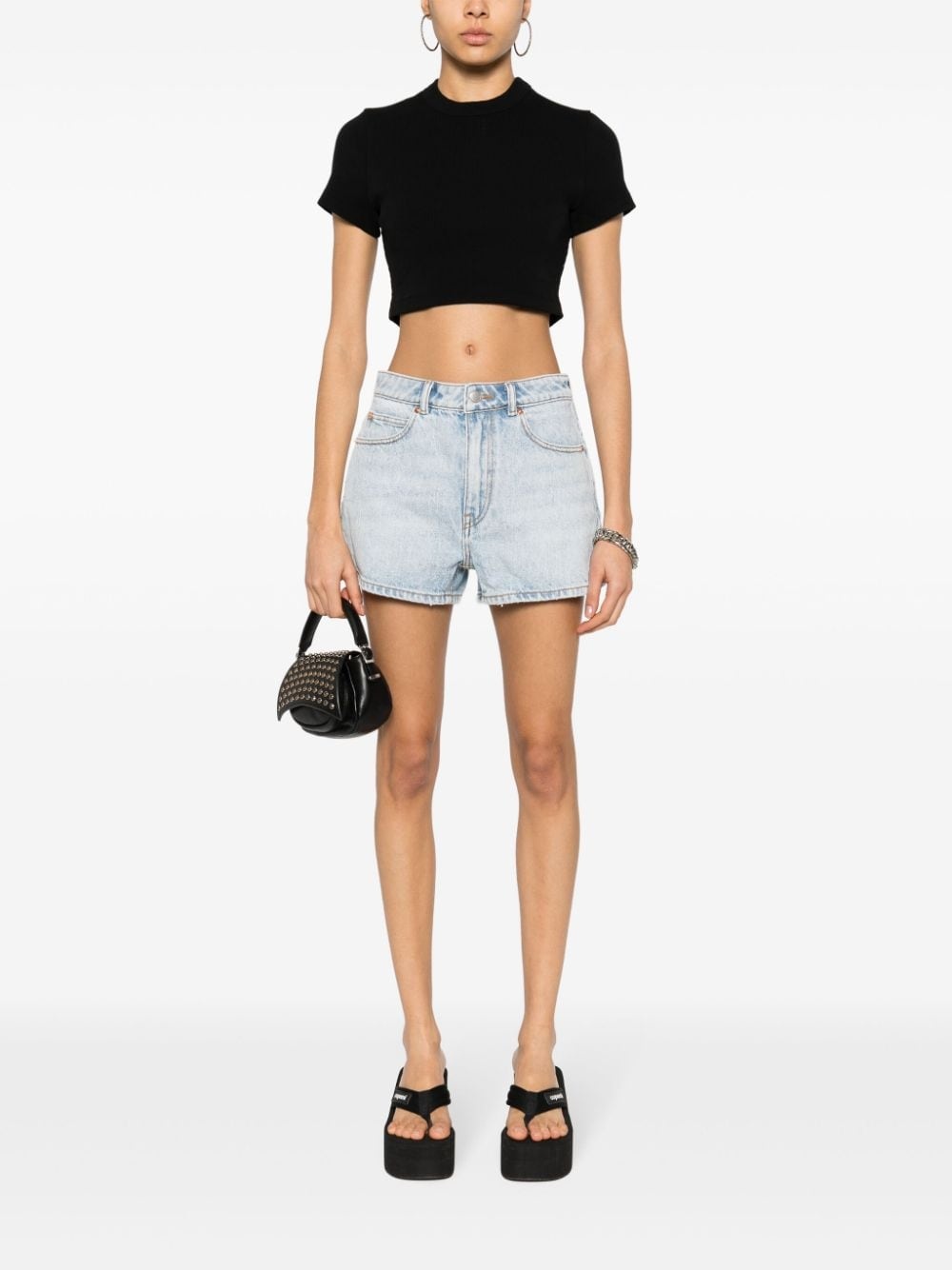 logo-embossed cropped top - 2