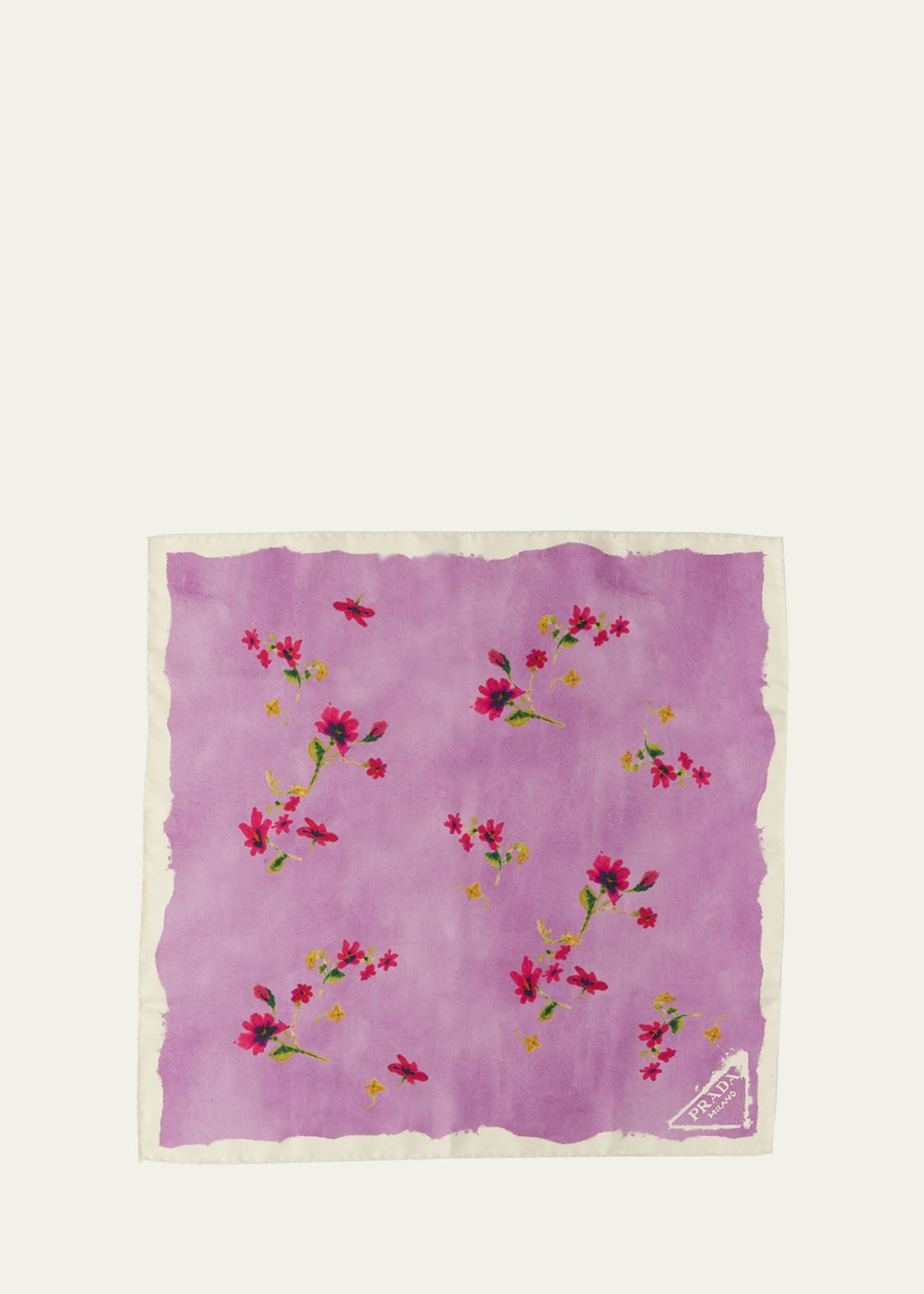 Flower-Print Silk Twill Scarf - 1