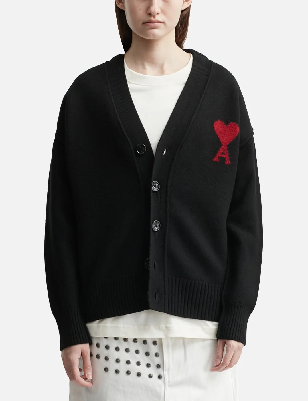 CARDIGAN WITH CONTRASTED AMI DE COEUR - 1