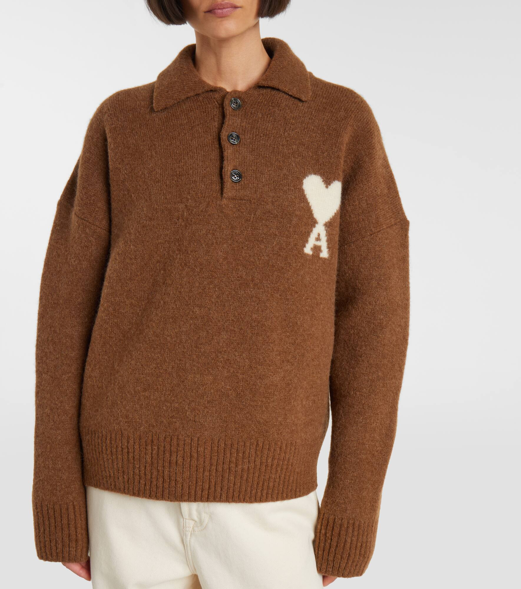 Alpaca and wool-blend polo sweater - 6