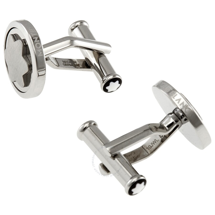 Montblanc Star Snowcap Stainless Steel Round Men's Cufflinks 116660 - 2
