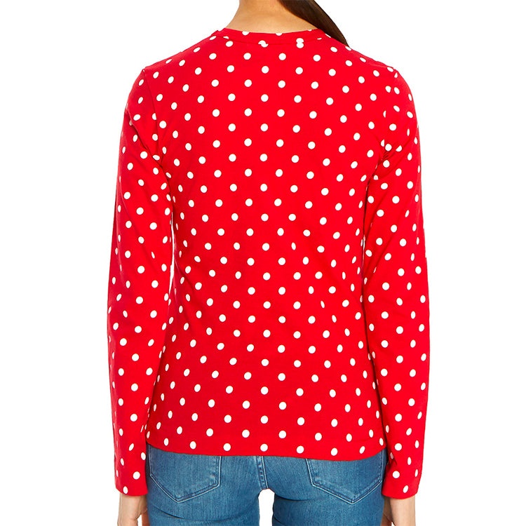 (WMNS) COMME des GARCONS PLAY Polka Dot Long Sleeve Tee 'Red White' AZ-T165-051-3 - 4