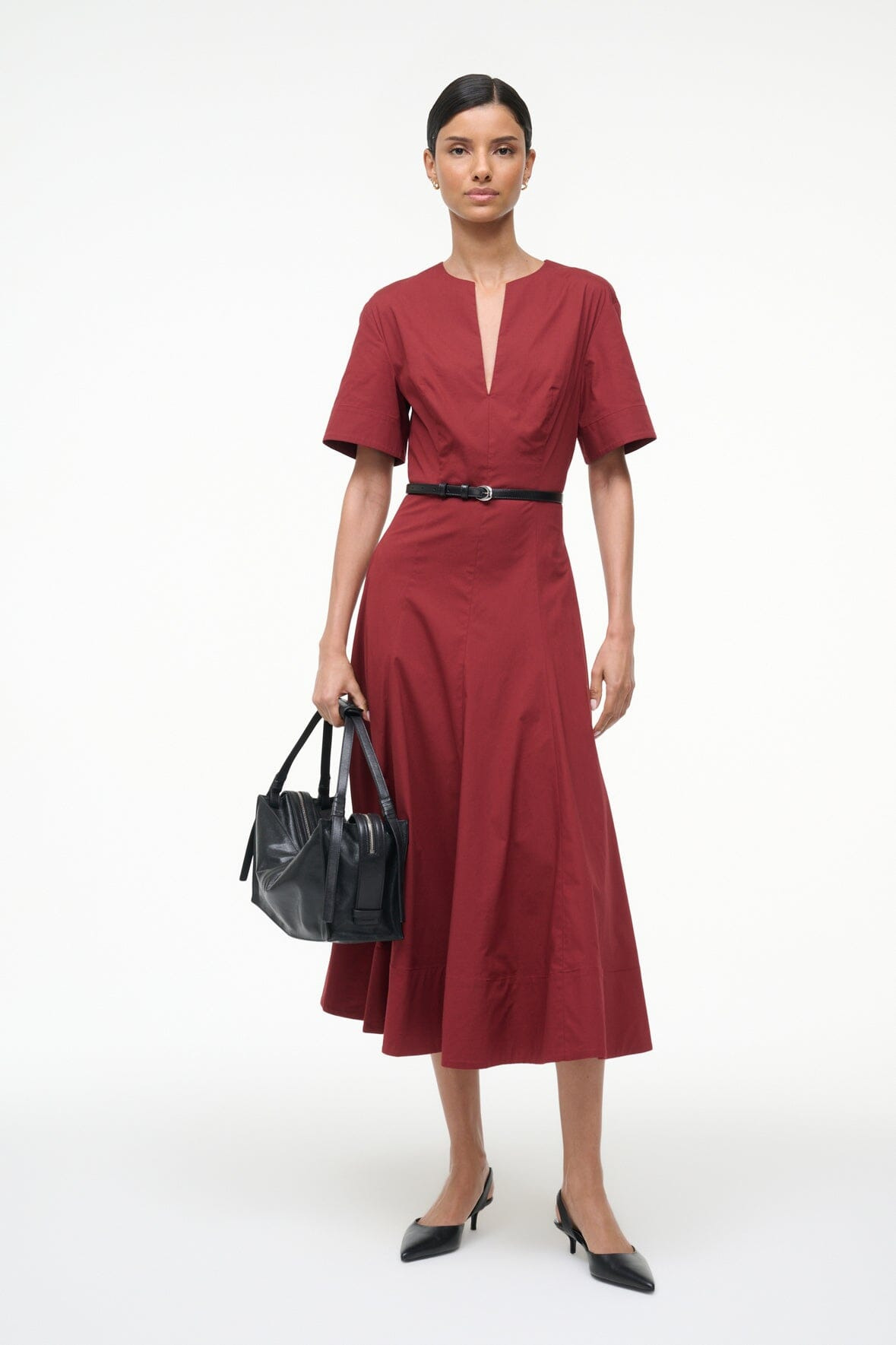 STAUD FRANCES DRESS SANGRIA - 7