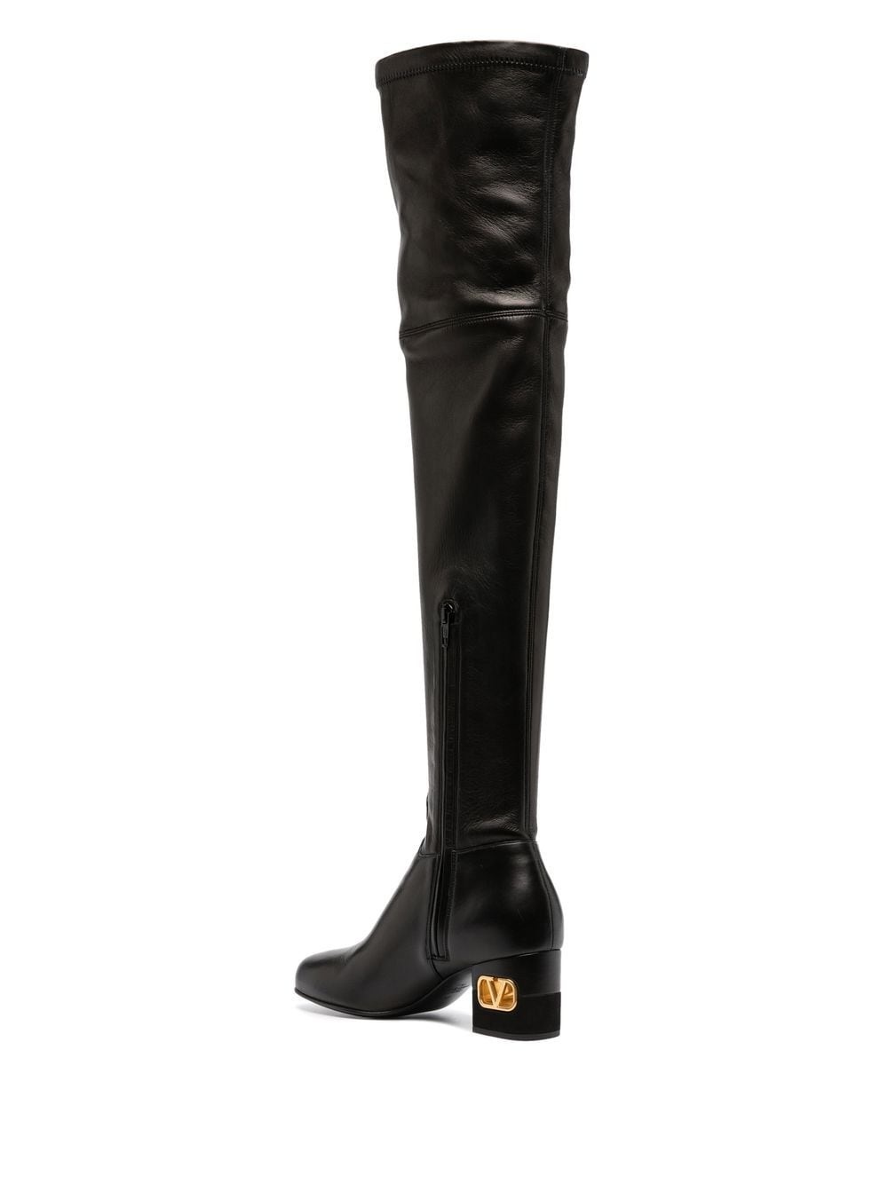 VLogo heel thigh-high boots - 3