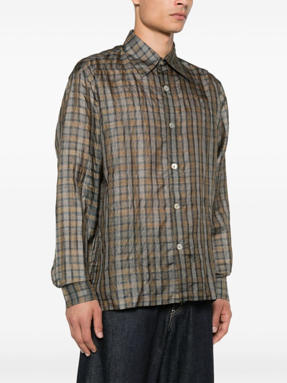 check-pattern shirt - 3