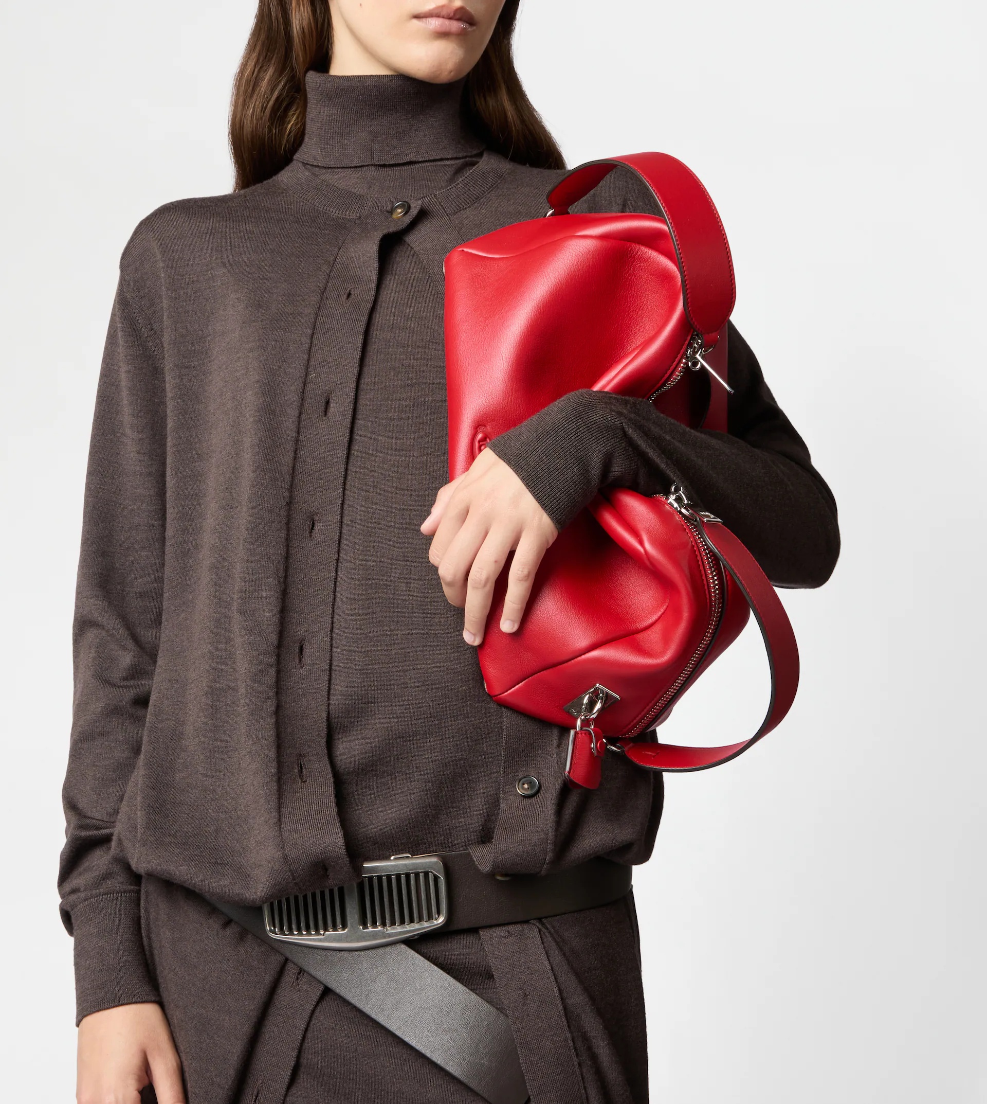 TOD'S DARSENA POUCH BAG IN LEATHER MEDIUM - RED - 2