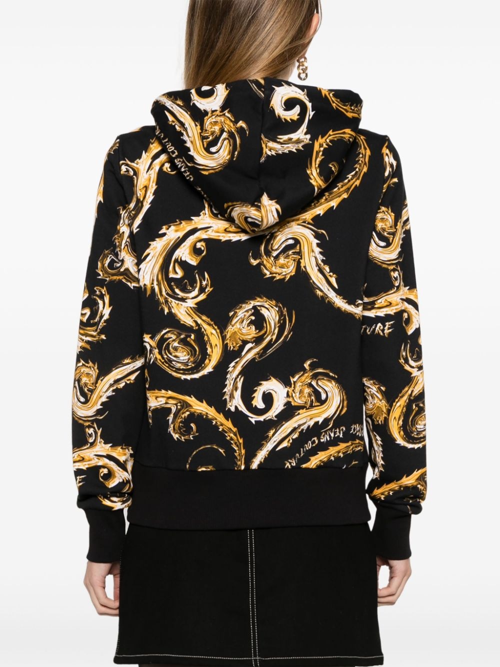 Barocco-print hoodie - 4