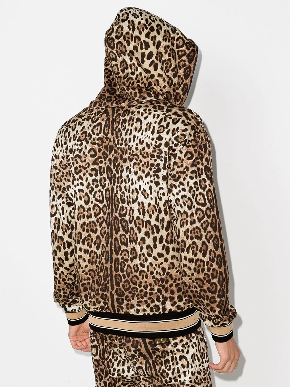 leopard print cotton hoodie - 3