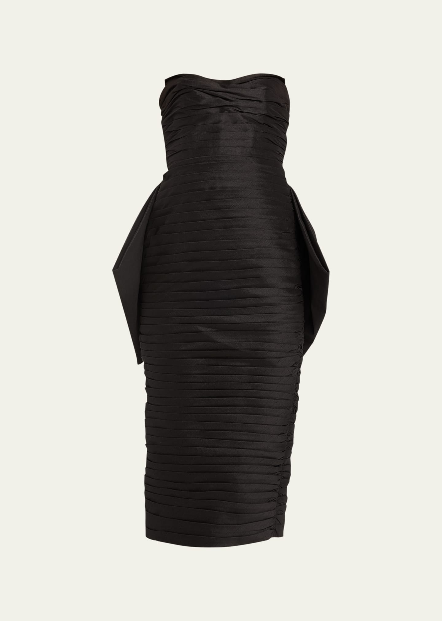 Marji Strapless Folded Midi Dress with Removable Bow - 1