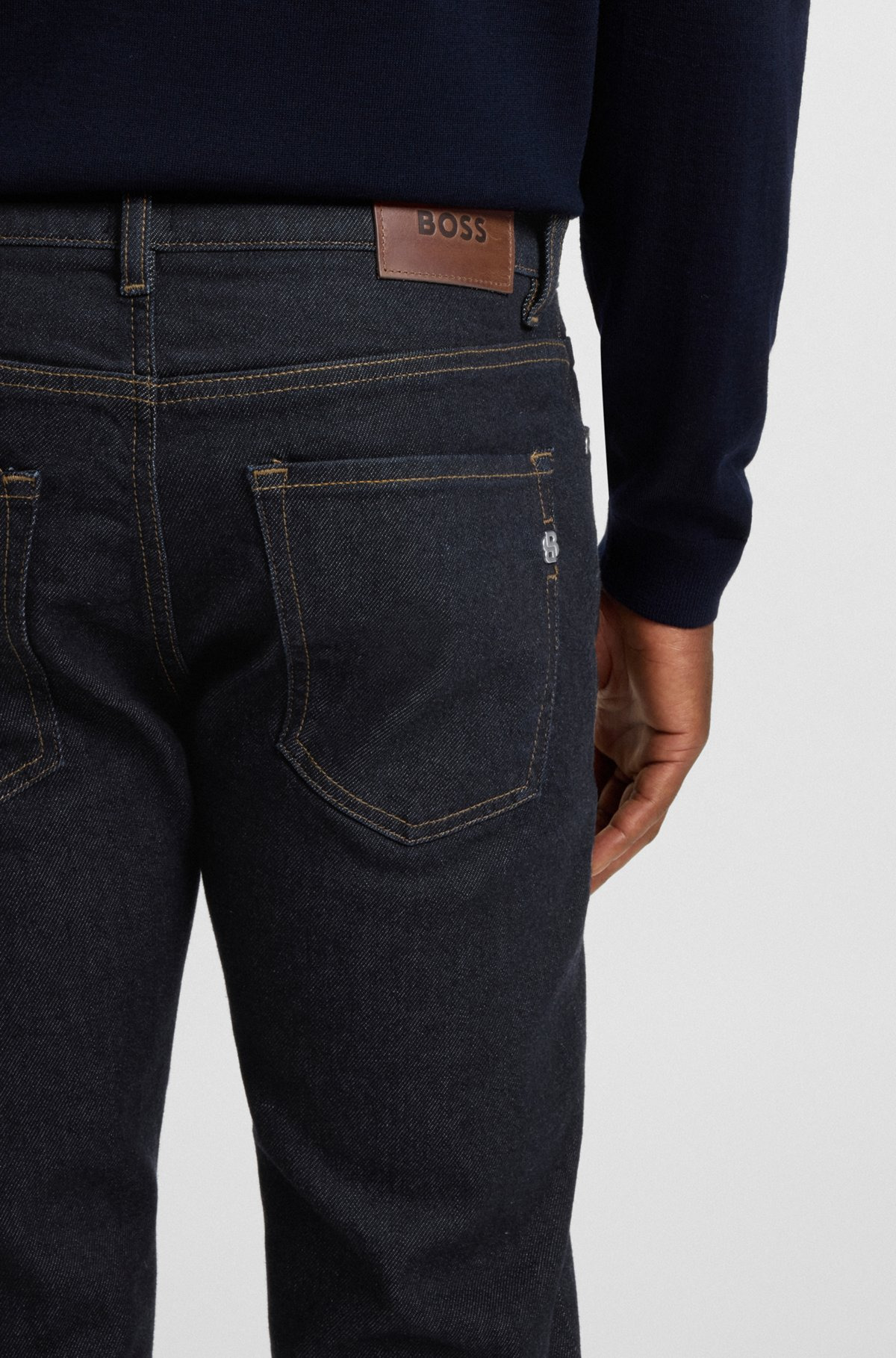 DELAWARE SLIM-FIT JEANS IN DARK-BLUE COMFORT-STRETCH DENIM - 5