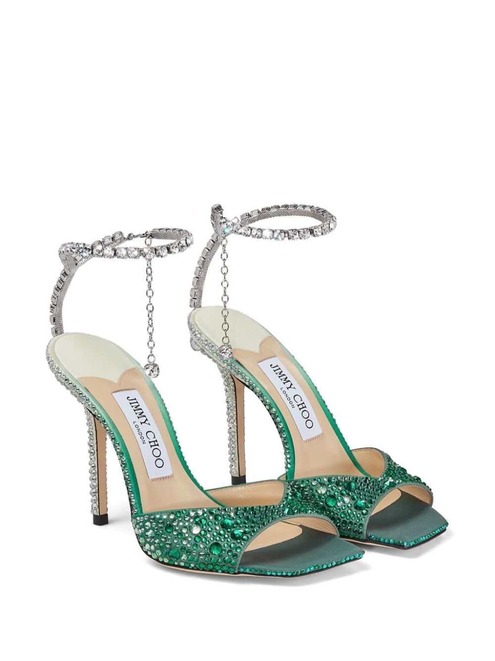 Saeda 100mm crystal-strap sandals - 2