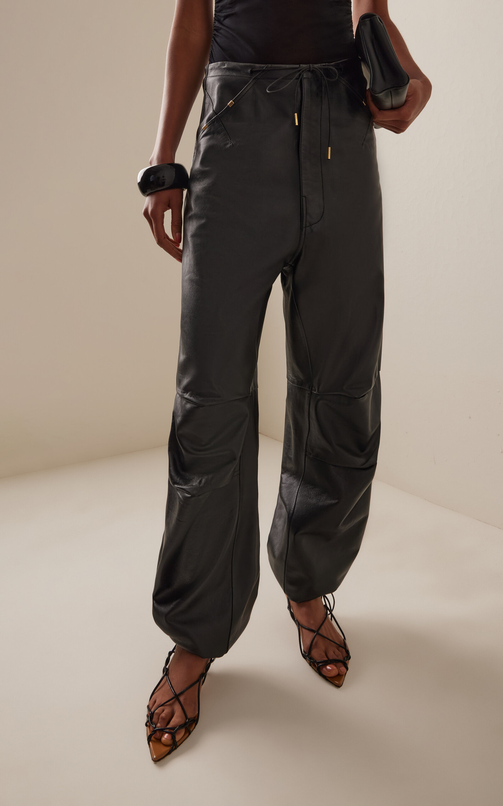 Daisy Plonge Leather Pants black - 3