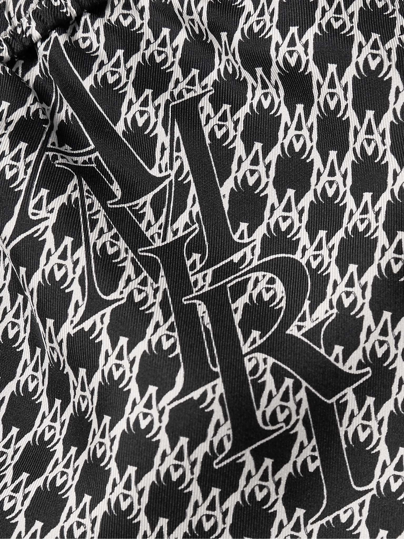 Straight-Leg Logo-Print Silk-Twill Drawstring Shorts - 3