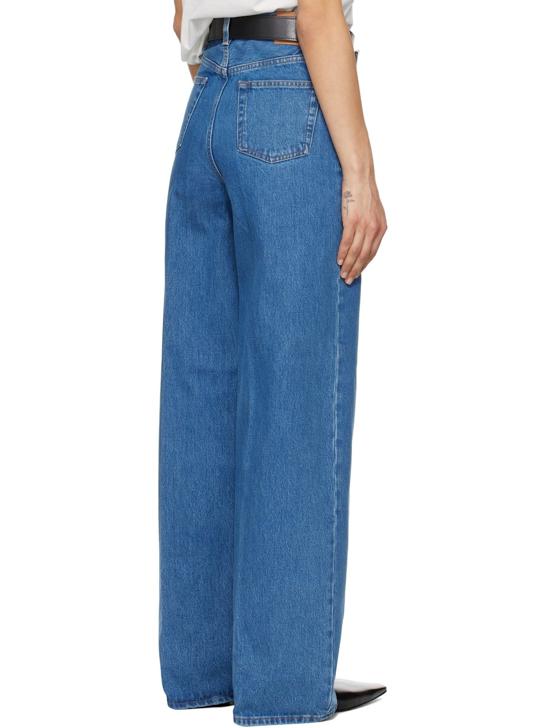 Blue Wide Leg Jeans - 3