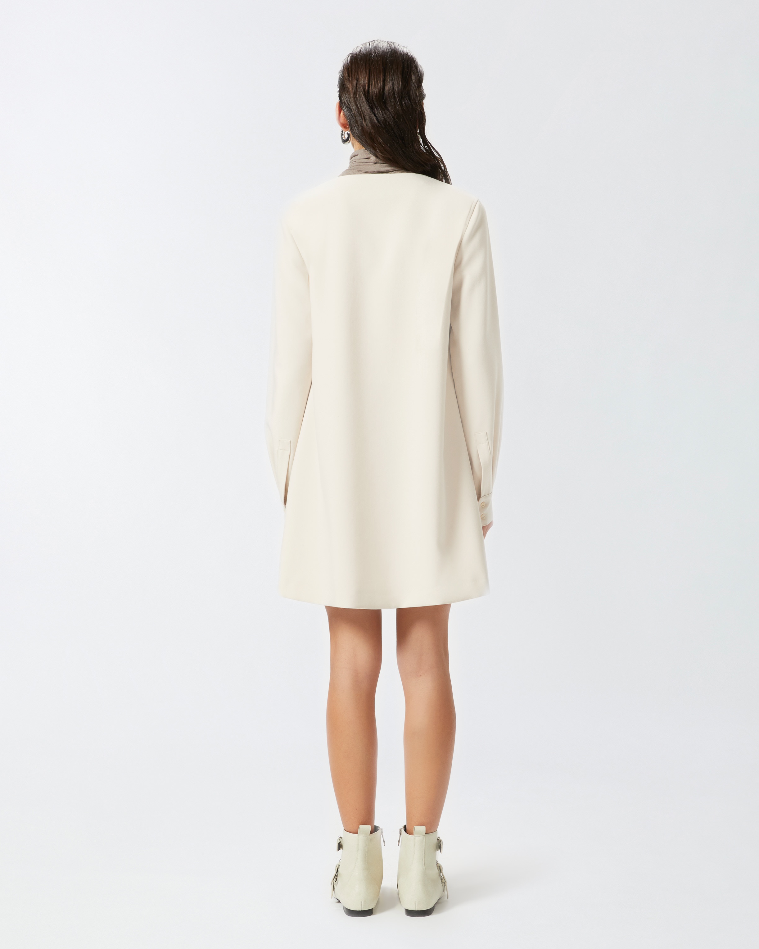 TECHNICAL FABRIC V-NECK MINI DRESS - 4