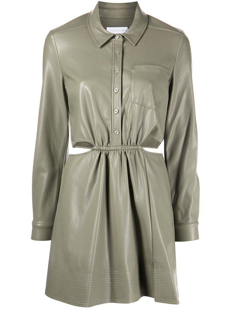 faux-leather cut-out dress 1