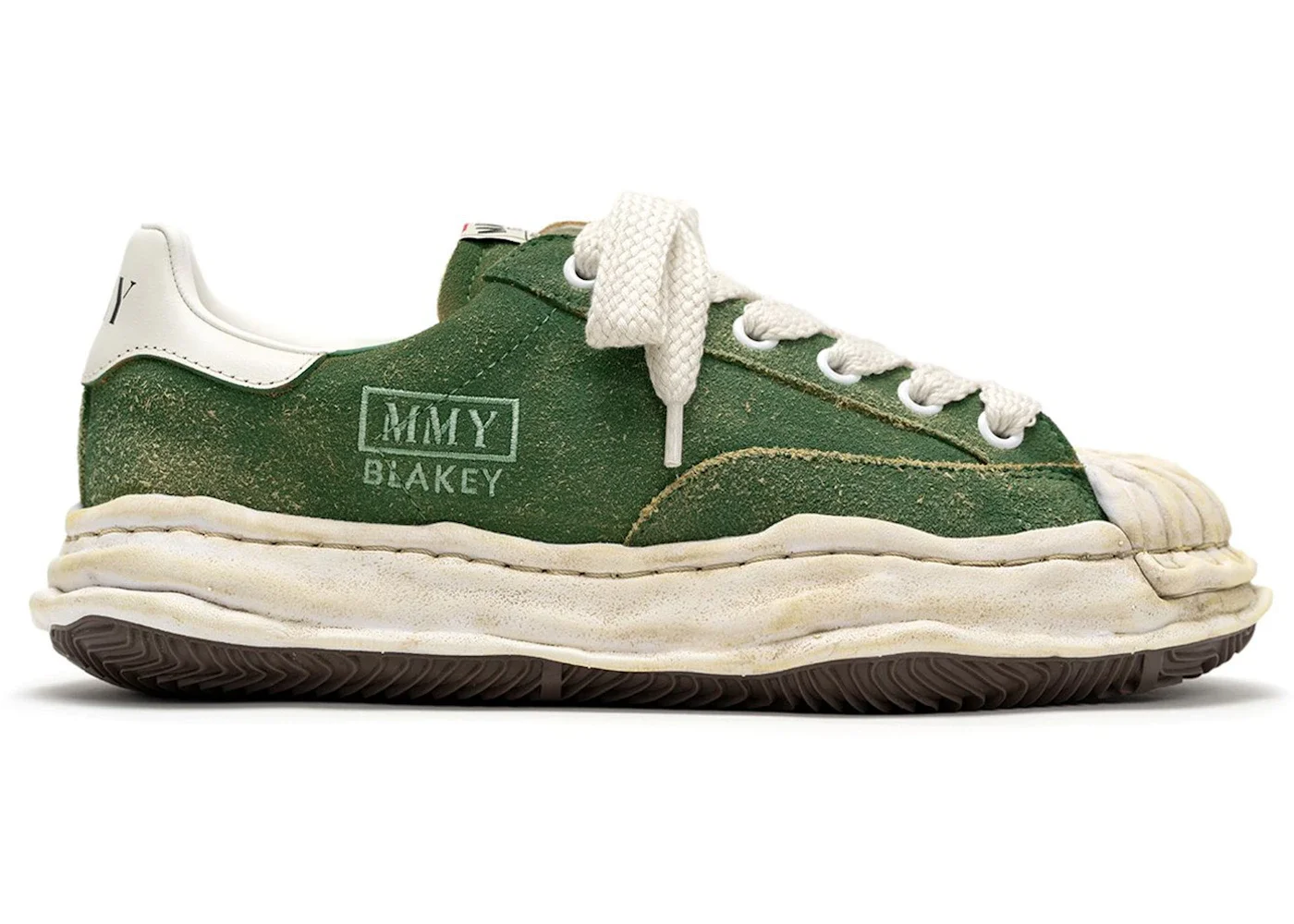 Maison Mihara Yasuhiro Blakey OG Sole Vintage Suede Low Green - 1