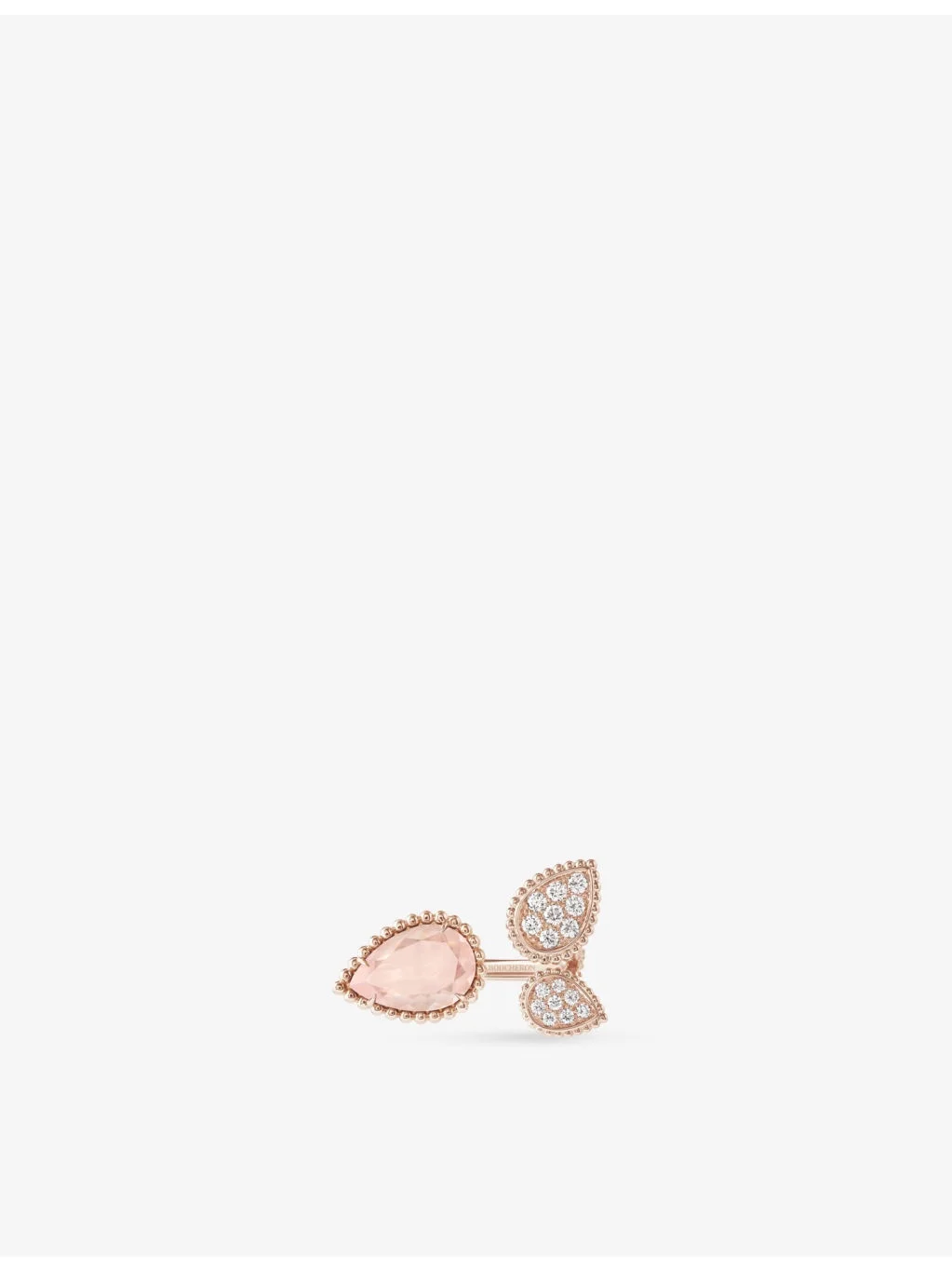 Serpent Boheme 18ct rose-gold, 0.49ct brilliant-cut diamond and 1.35ct pink quartz ring - 1