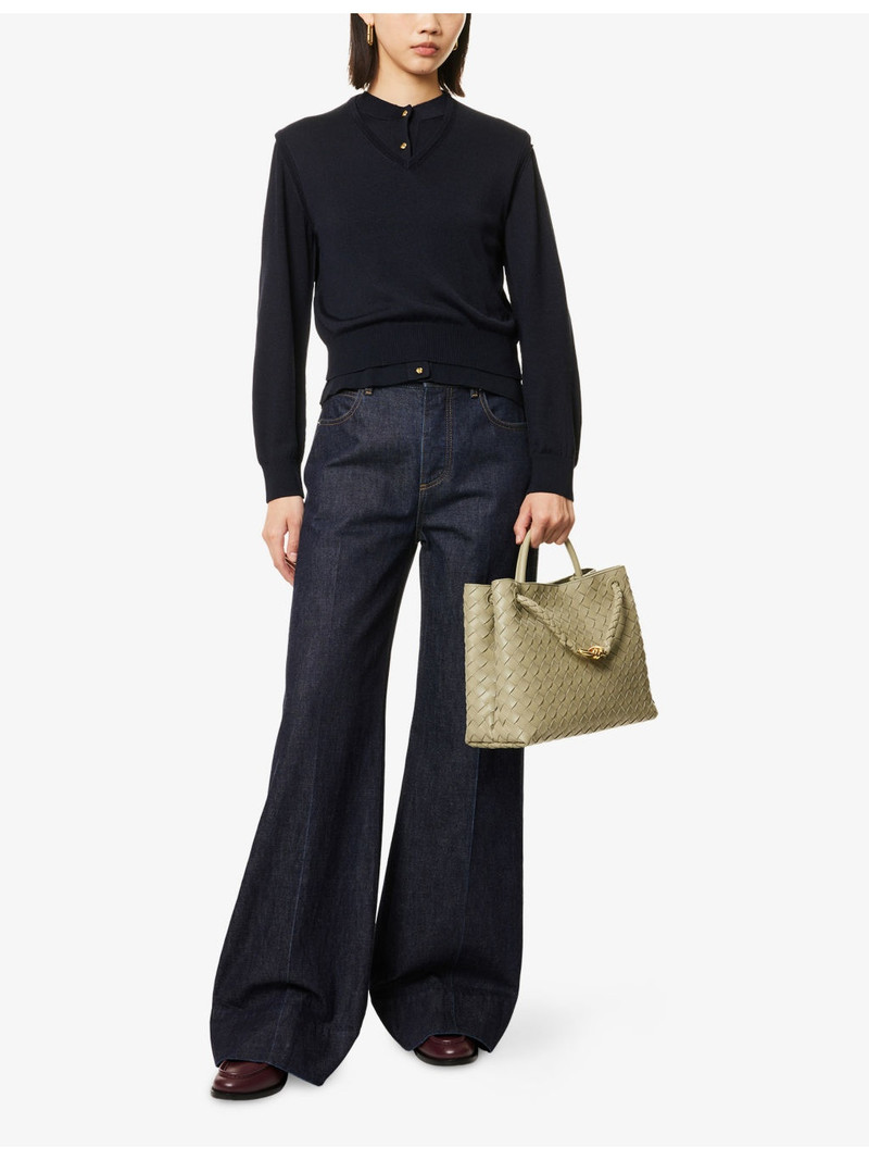 Bottega Veneta Knot Twin-Set Cotton Knitted Top outlook