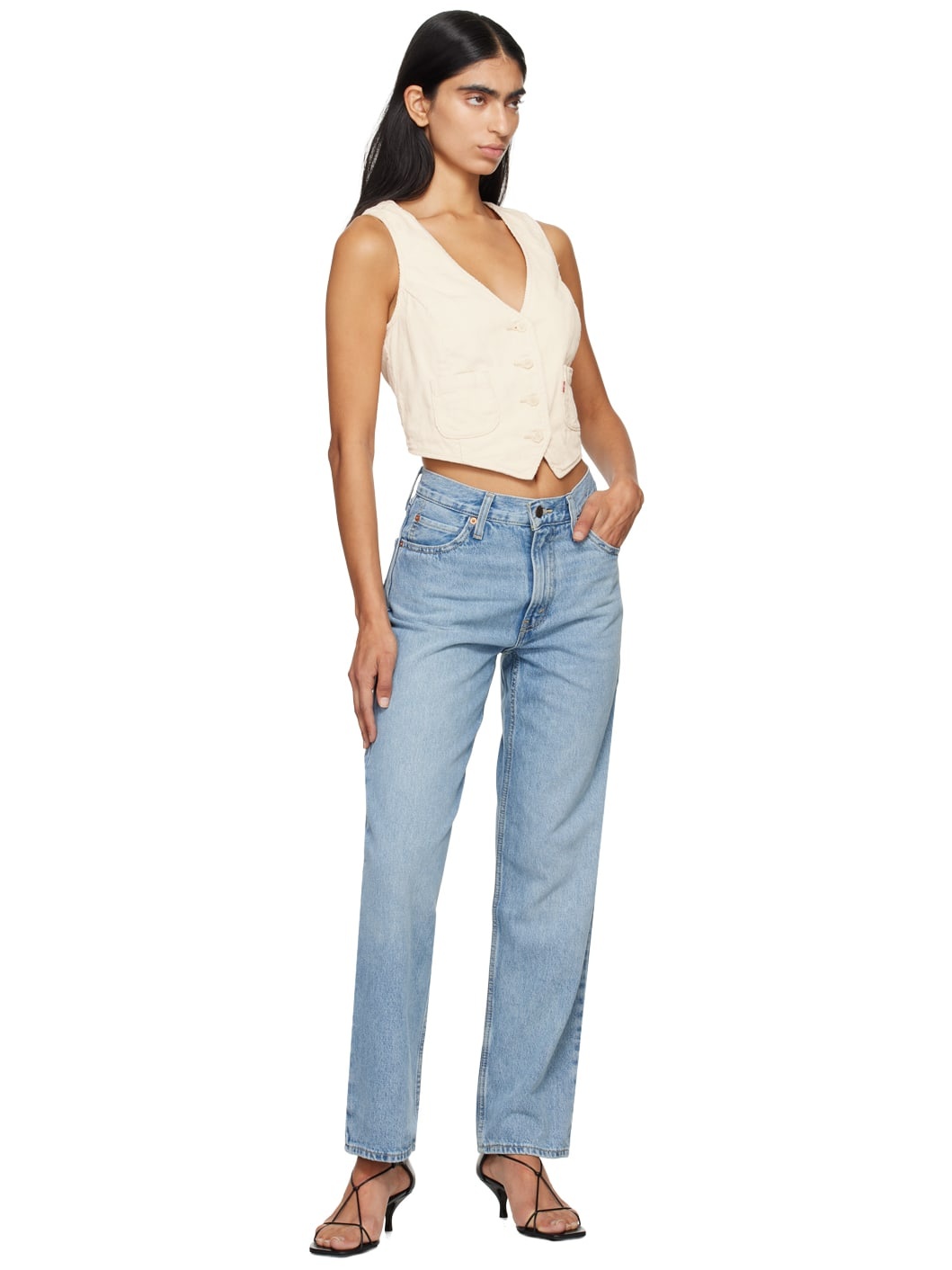 Blue High-Rise Dad Jeans - 4