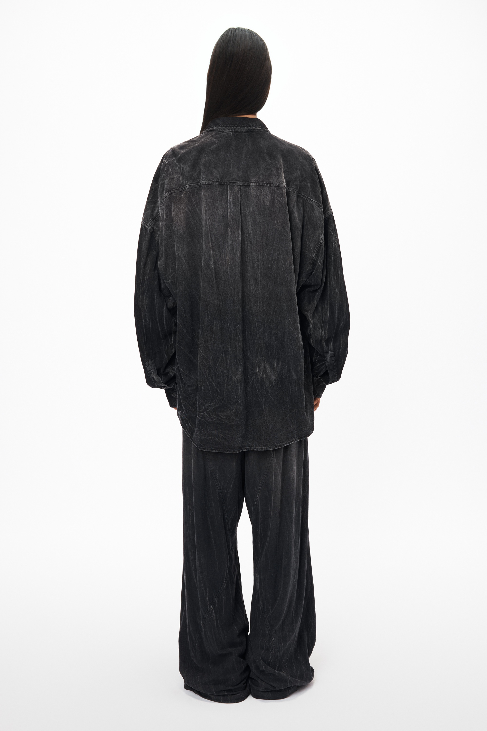 creased wash button up in cotton hemp jersey - 4
