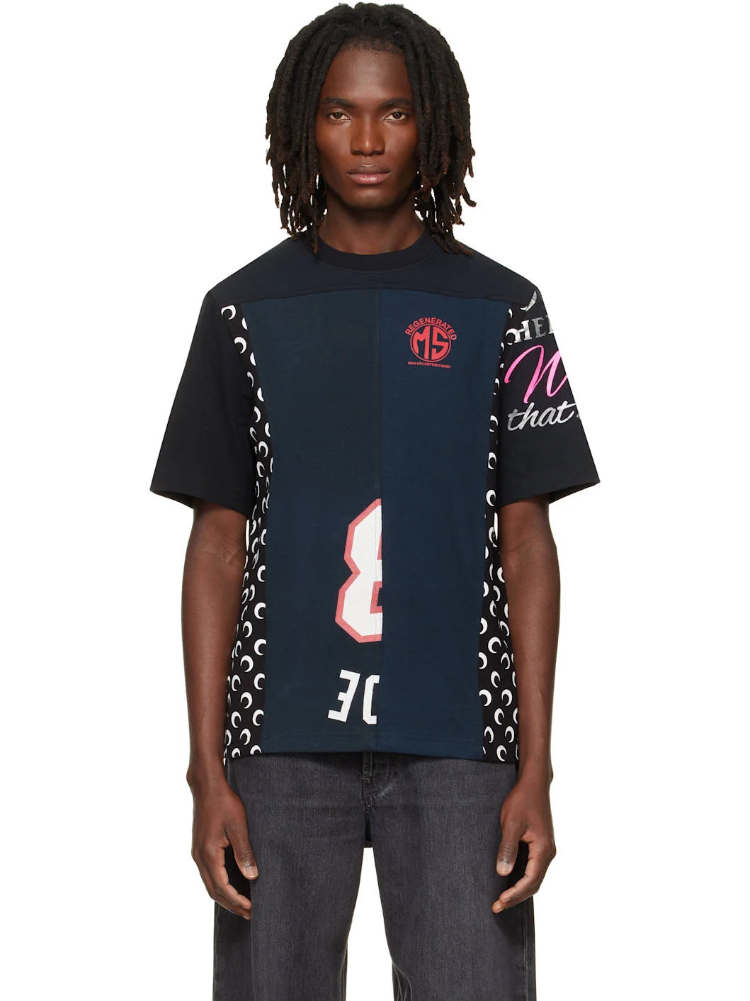Black Regenerated Graphic Jersey Crewneck T-shirt - 1