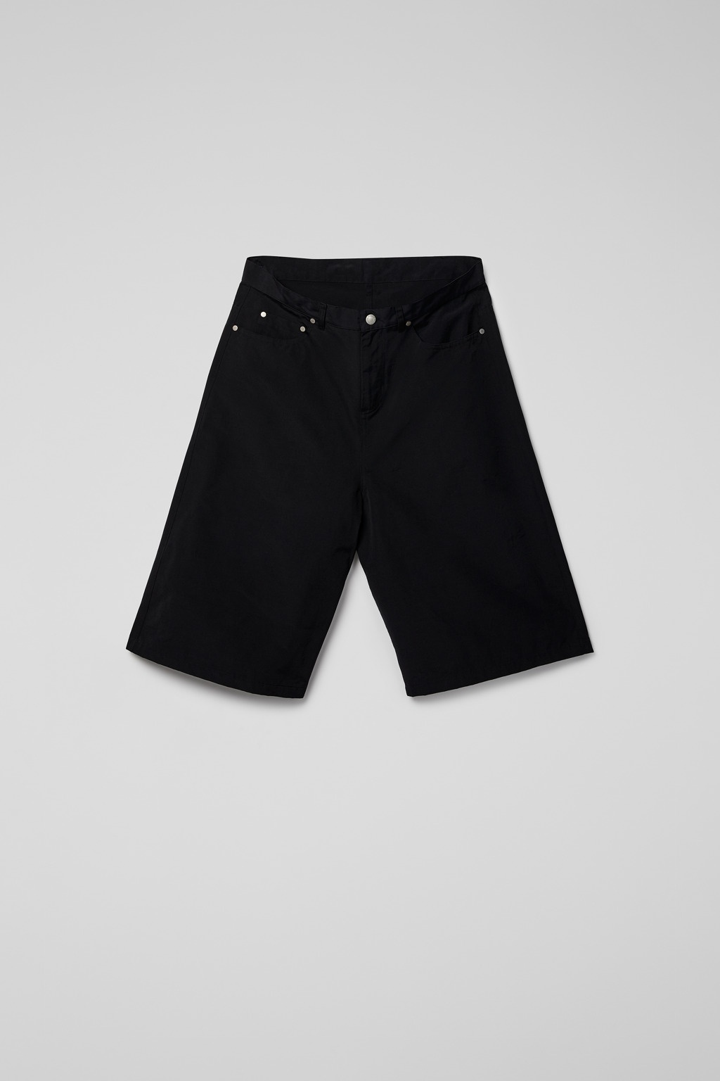 Black Cotton/Nylon Shorts - 1