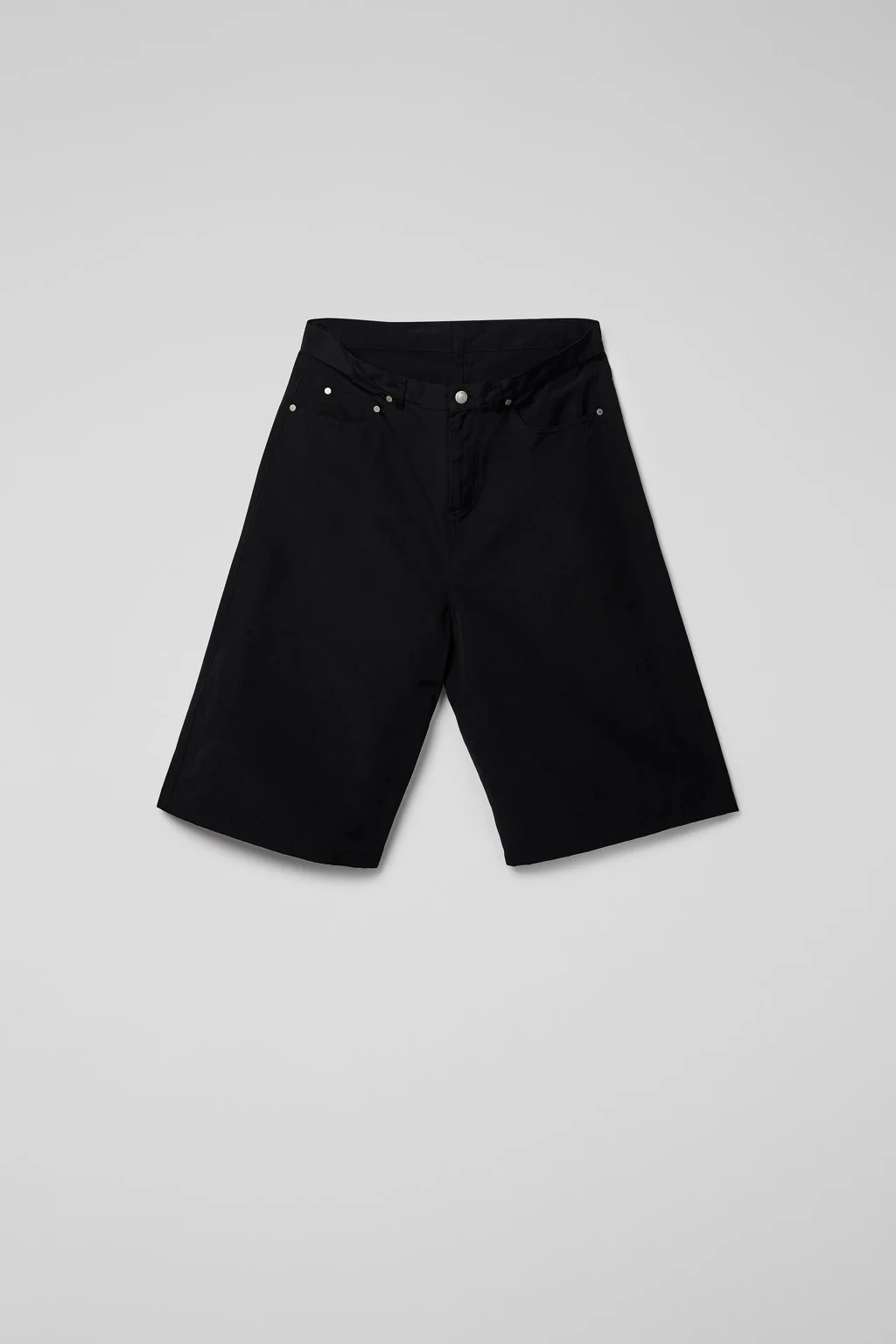 Black Cotton/Nylon Shorts - 1