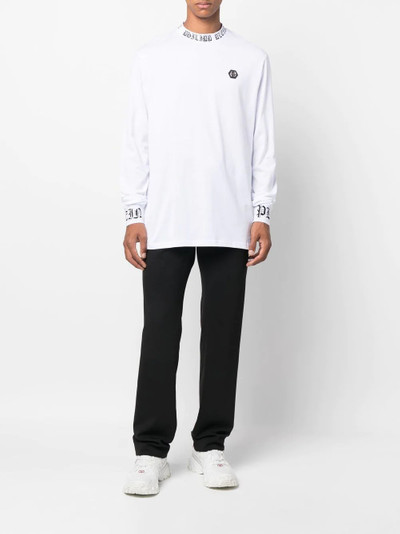 PHILIPP PLEIN logo-patch long-sleeved T-shirt outlook