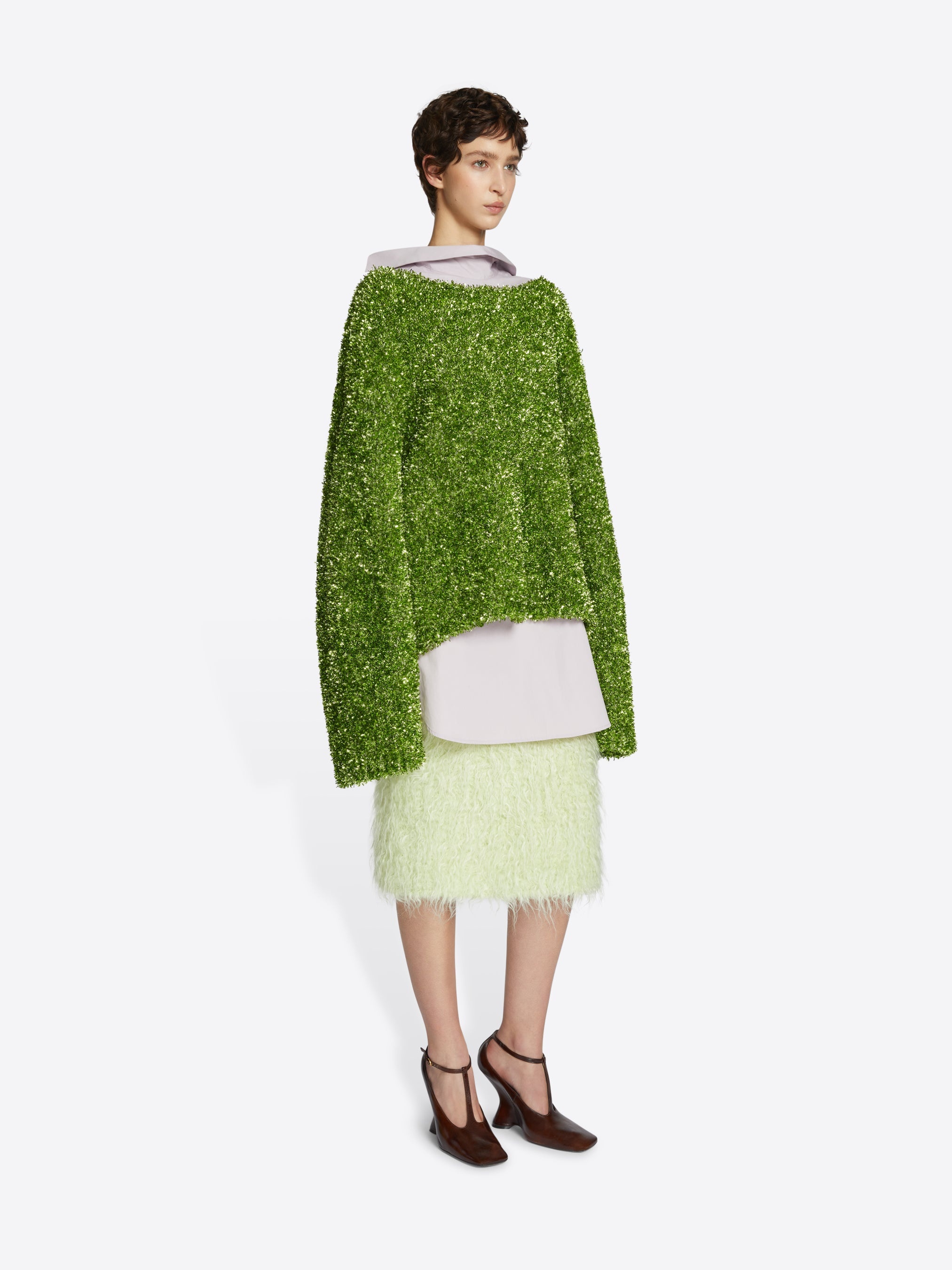 スカート DRIES VAN NOTEN Women Skirts 251E15 Green DRIES VAN NOTEN - Women Satin Skirt – Atelier New York