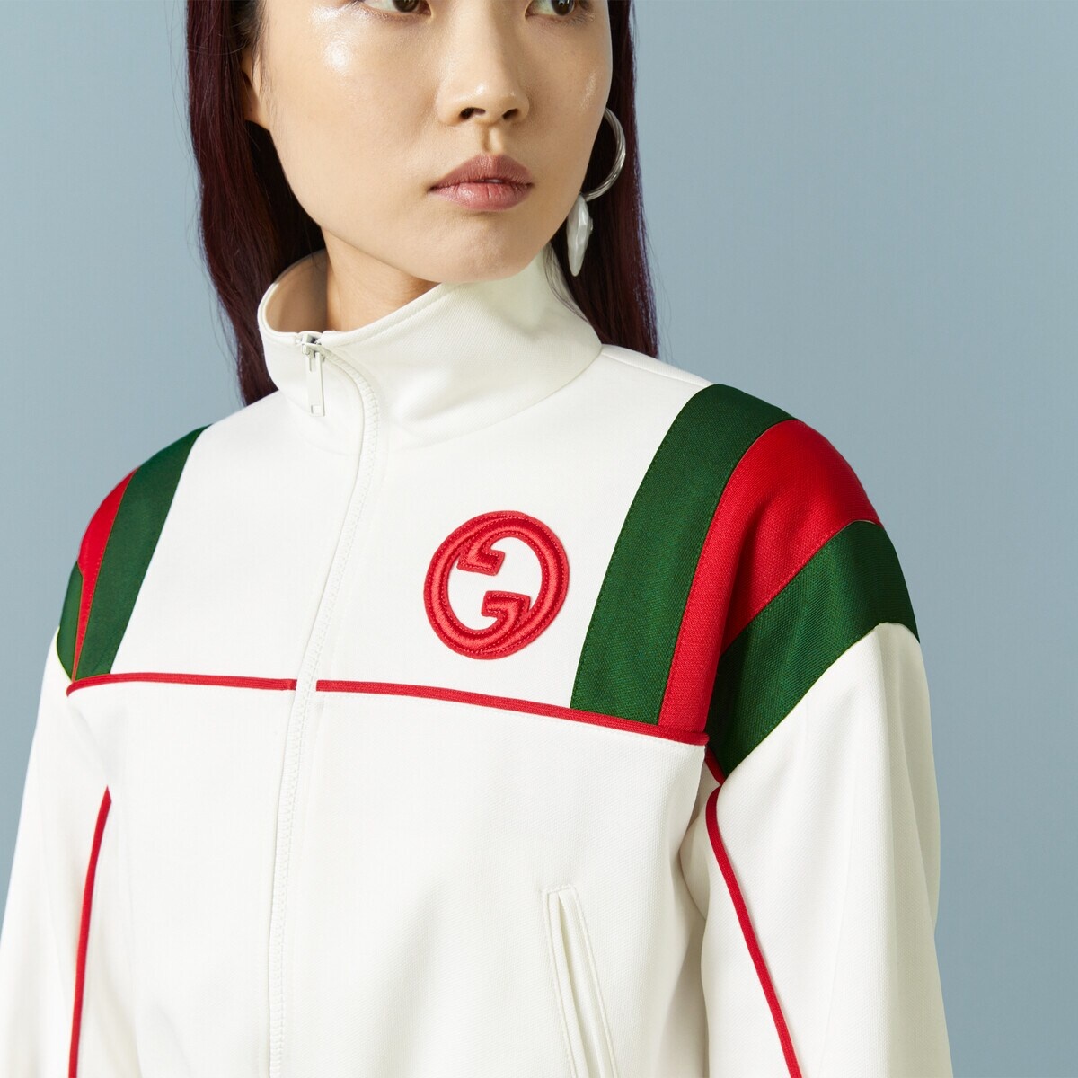 Jersey zip jacket with Web stripe - 3