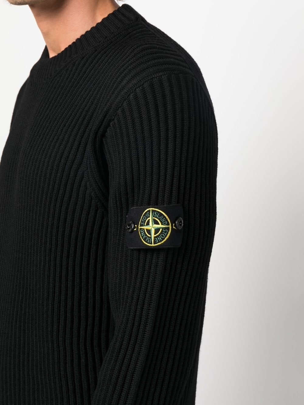 Compass logo-patch knitted jumper - 5