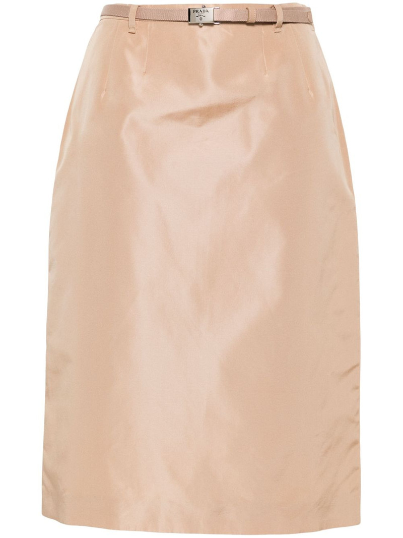 logo-buckle straight faille skirt 1