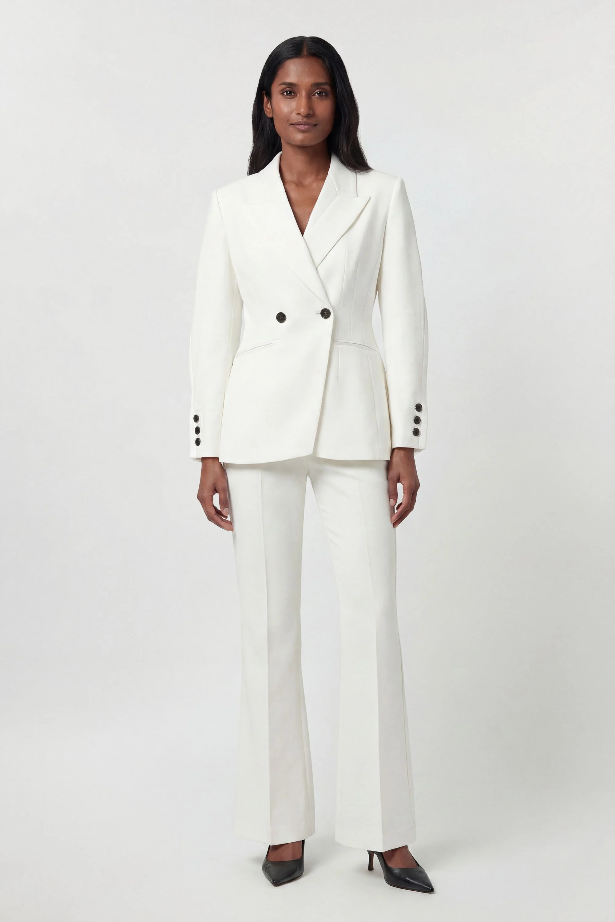 Compact Stretch Sculpted Waist Tailored Blazer - 1