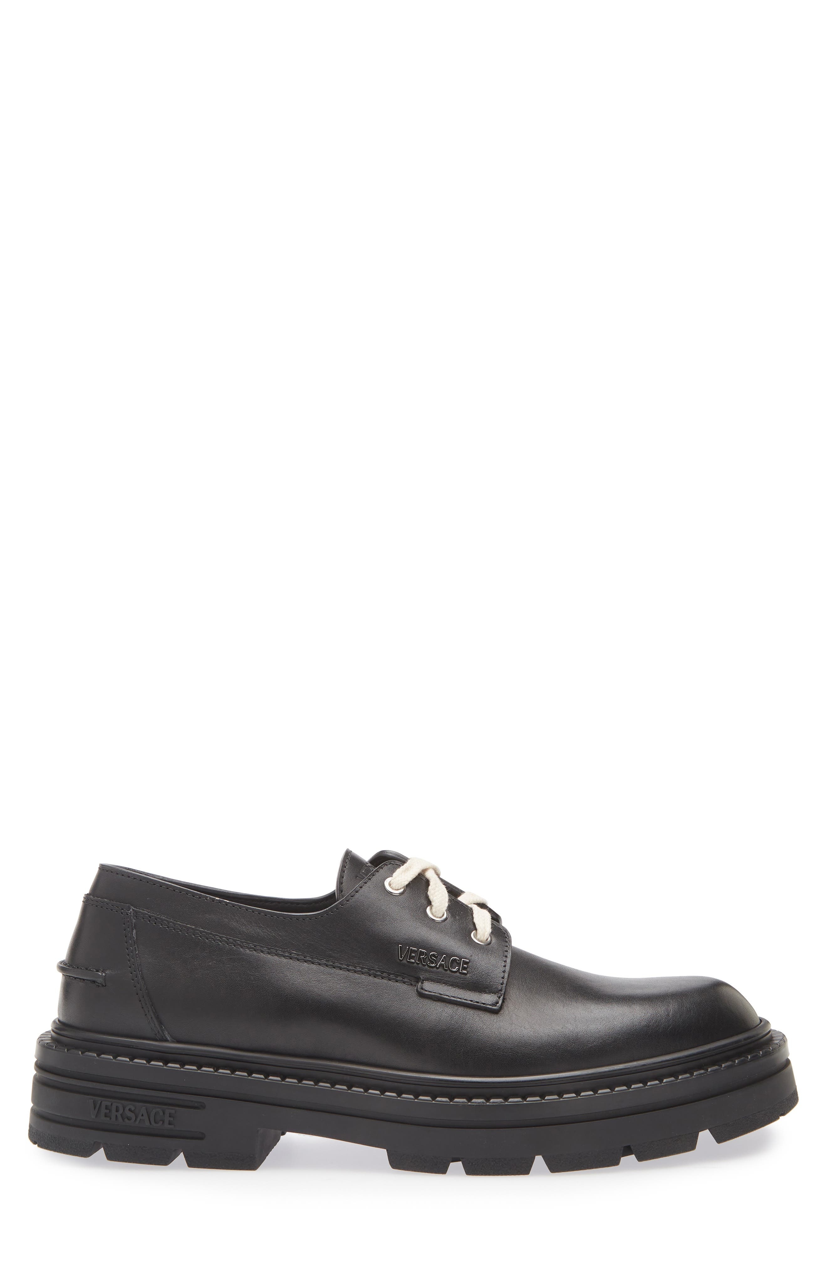 Versace Adriano Derby in Black-Ruthenium at Nordstrom - 3