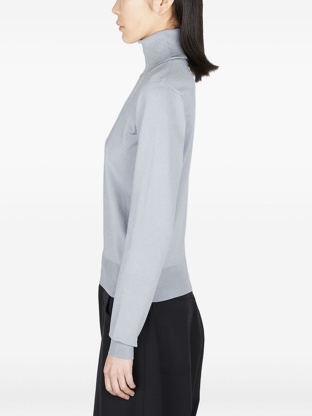 high-neck ribbed sweater - 3
