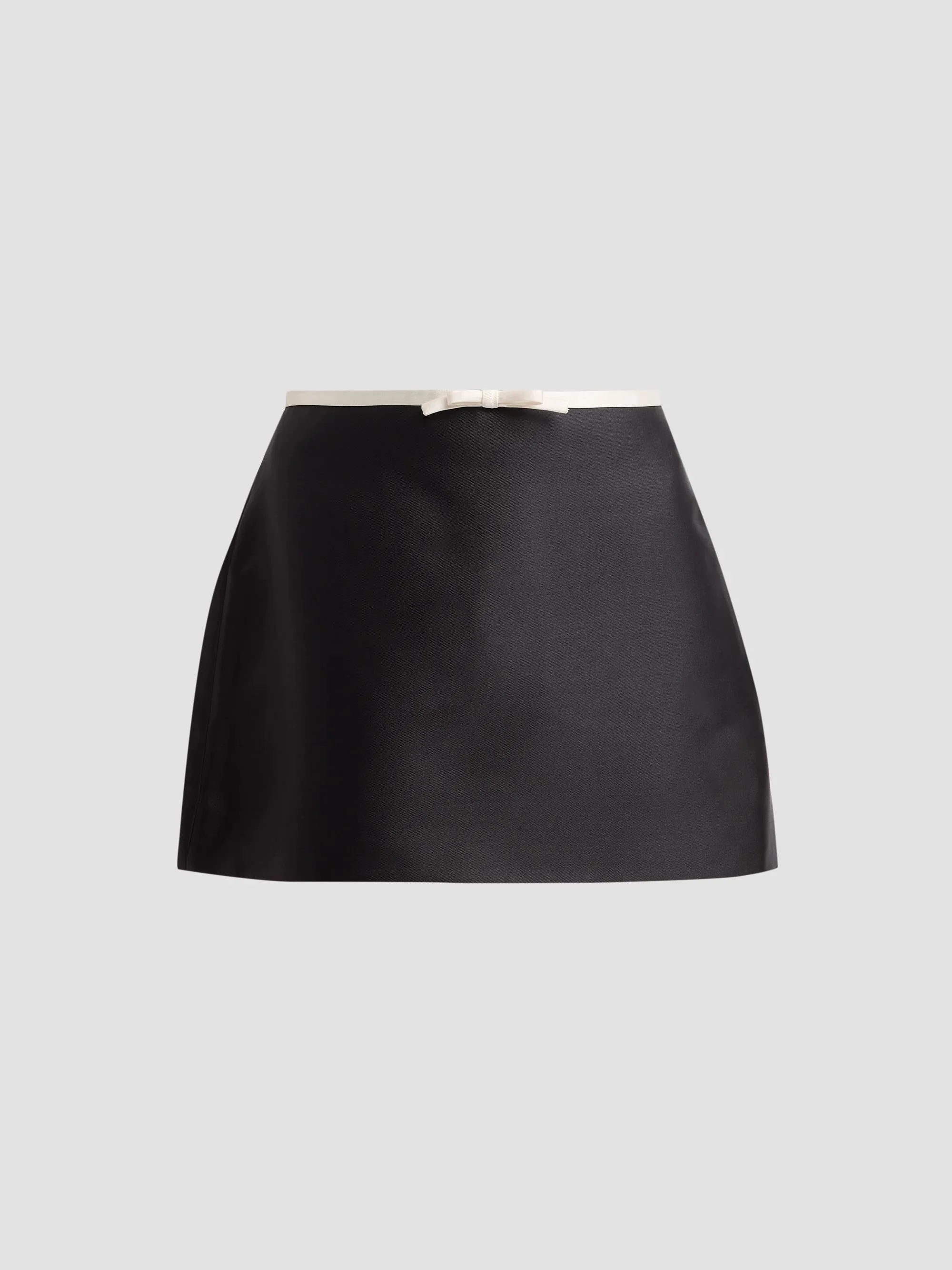 Women's Viana Contrast Bow Twill Mini Skirt - Black Frost Multi - 1