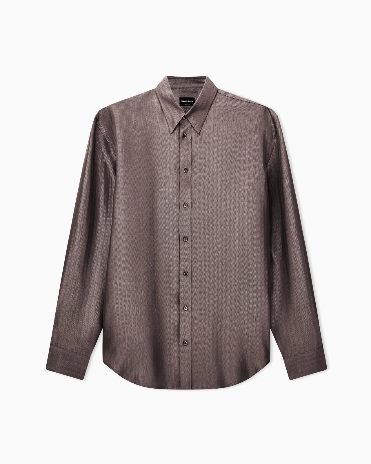 SHIRT REGULAR FIT IN VISCOSE AND SILK CHEVRON JACQUARD - 1