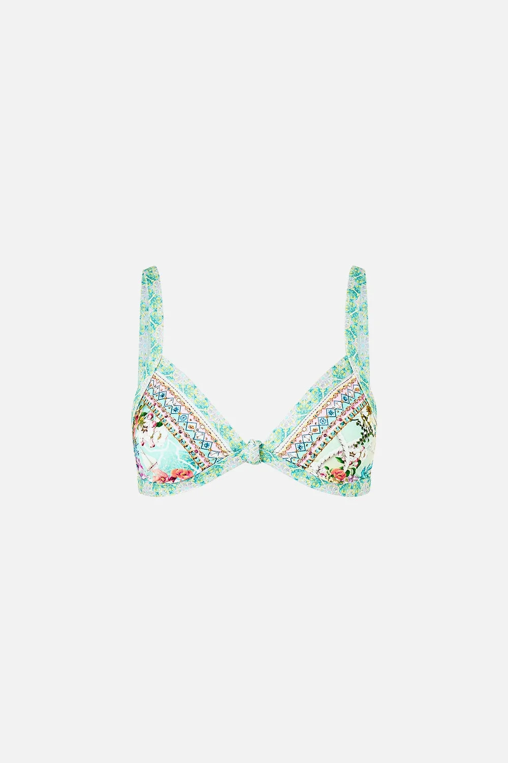 TRIANGLE BIKINI TOP WITH KNOT FRONT - 1