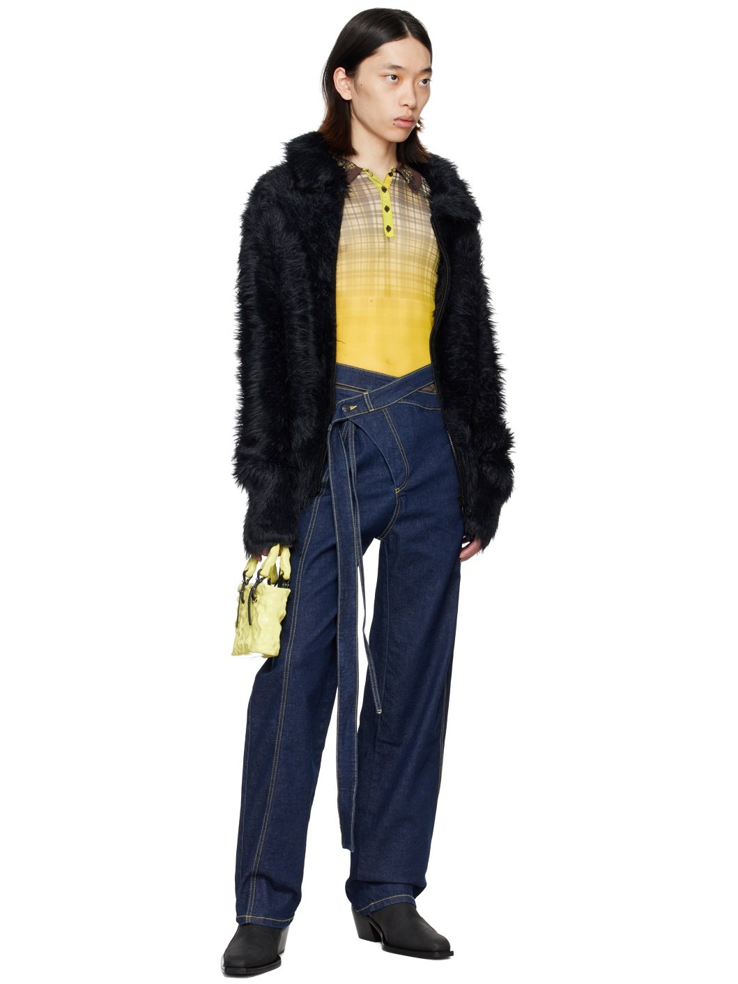 SSENSE Exclusive Blue Signature Wrap Jeans - 4