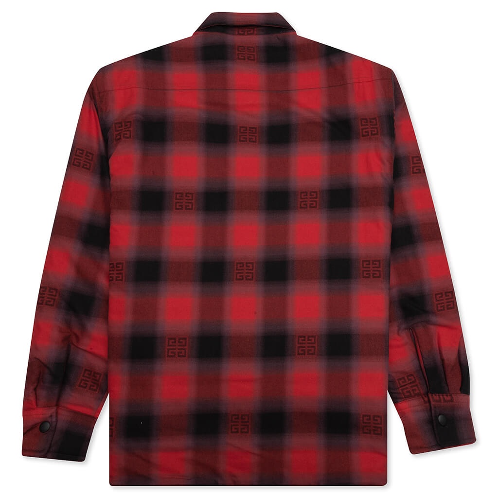 GIVENCHY CLASSIC FIT ALL OVER PRINT L/S OVERSHIRT - BLACK/RED - 2